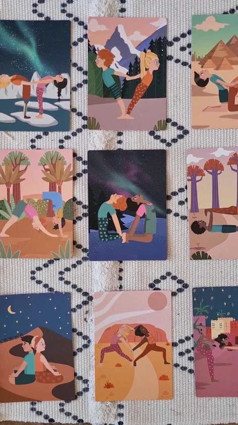 IMYOGI Partner Yoga Kaarten Voor Kinderen - Kinderyoga Kaarten - Kindercadeautje - Yoga Mat Accessoires - Yoga Boek - Kids Yoga Cards - Kindercadeautje Voor Kinderen - Afbeelding 2
