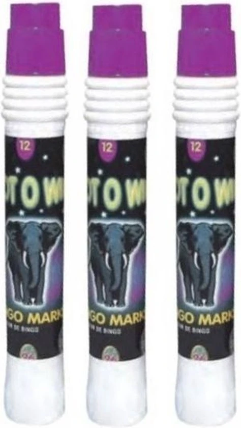 Merkloos 3x Bingo Stiften/markers Paars - Afbeelding 2