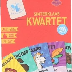 Merkloos Doodadeals Sinterklaas Kwartet - Sinterklaas Kaartspel - 2 Tot 4 Spelers - 28 Kaarten