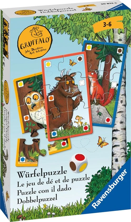 Ravensburger Gruffalo Dobbelpuzzel - Dobbelspel En Puzzel In 1 - Afbeelding 3