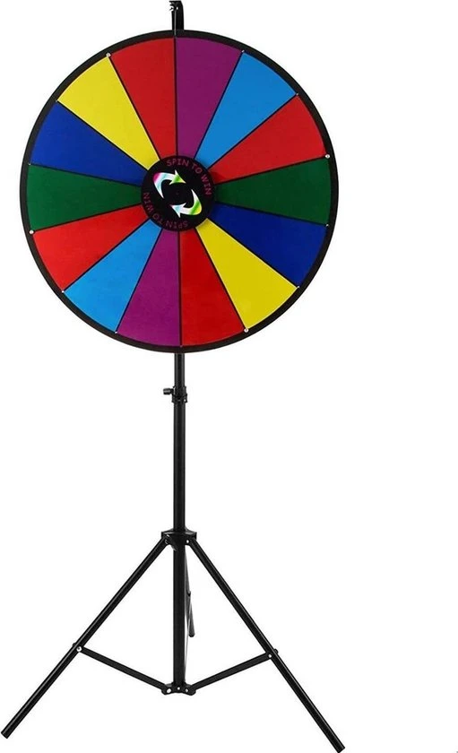Merkloos Rad Van Fortuin | Met Tripod | Draairad | 14 Te Beschrijven Vakken | Draaiwiel | Gezelschapsspel | Met Markeerstiften En Wisser | In Hoogte Aan Te Passen | Opvouwbaar | Ø 46 Cm
