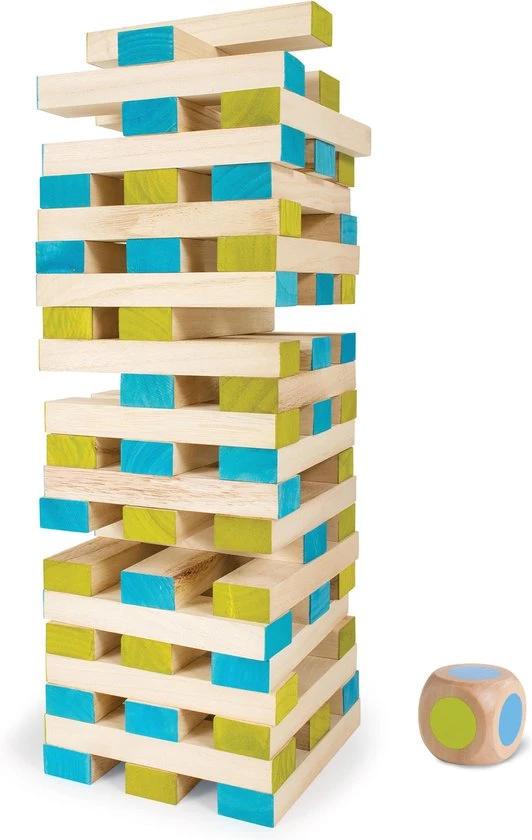 BS Toys Grote Toren Spel - Toren Bouwen Speelgoed - Balanstoren - Stapeltoren - Kinderspeelgoed Vanaf 3 Jaar
