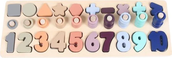 Femur - Houten Montessori Speelgoed - Puzzel - Cijfers - Tellen - Rekenen - Educatief