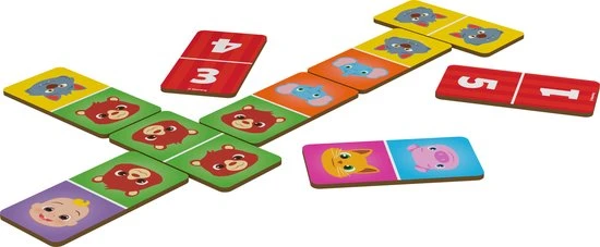 Goliath CoComelon Jumbo Dominoes - 28 Extra Grote Dominostenen Met Een Dier Of Getal - Afbeelding 2