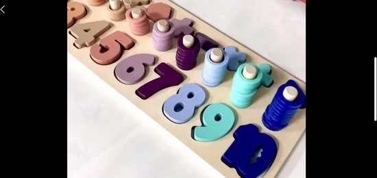 Femur - Houten Montessori Speelgoed - Puzzel - Cijfers - Tellen - Rekenen - Educatief - Afbeelding 2