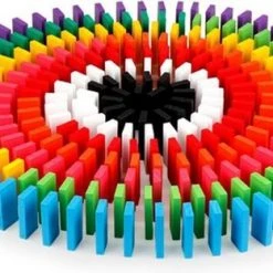 MIK Trading Houten Domino Stenen Voor Kinderen - 120 Stuks Set