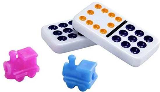 Longfield Games Domino Mexican Train Dubbel 12 Actiespel In Beuken Kist - Afbeelding 3