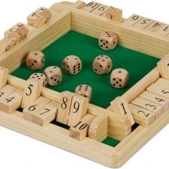 Relaxdays Shut The Box - 1-10 - Bordspel Reisspel - Rekenspel - 4 Spelers - Hout