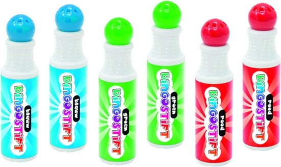 Shoppartners 6x Bingo Stiften/markers - Blauw - Groen - Rood - Bingo Dabbers