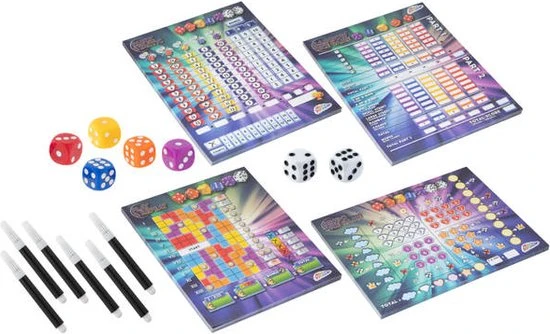 Grafix 4-in-1 Dobbelspellen | Gezelschapsspel Voor Kinderen En Volwassenen | Combinatie Van Tactiek- En Geluk - Afbeelding 3