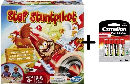 Mb Spellen Stef Stuntpiloot + Batterijen Pack - Bundelpakket