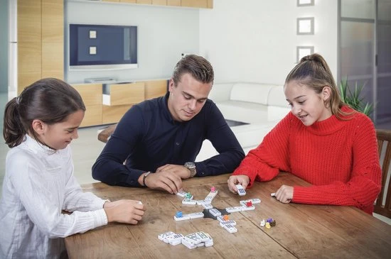 Longfield Games Domino Mexican Train Dubbel 12 Actiespel In Aluminium Koffer - Afbeelding 4