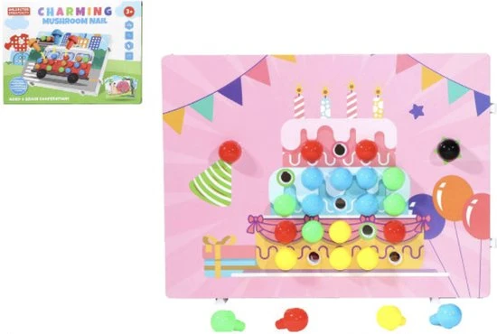 Charming Mushroom Nail Insteek Moza Ek Voor Kinderen - Insteekmoza Ek - Creatief Spelen & Leren - Insteek Moza Ek Leerspel - Leerzaam