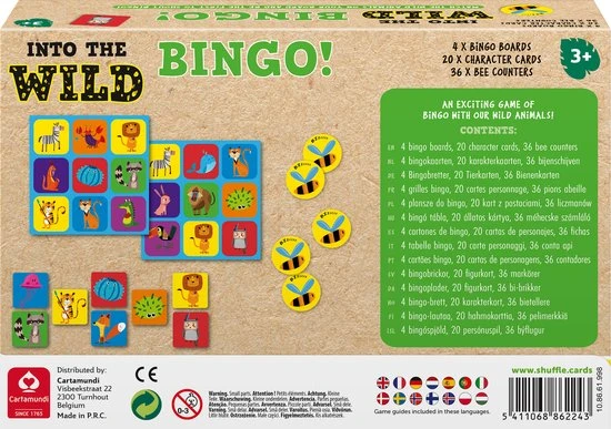 Shuffle - Into The Wild - Bingo - Dieren - Bingospel Voor Peuters - Stimuleer Coördinatie En Sociale Vaardigheden - Afbeelding 5
