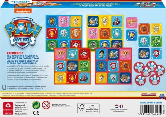 Shuffle Paw Patrol Junior - Bingo - Spannend Bingospel Met Het Paw Patrol-Team - Afbeelding 2