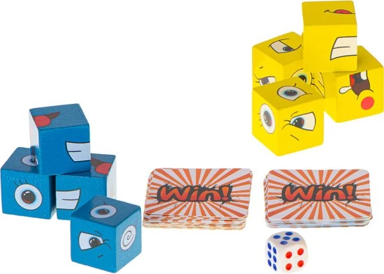 Merkloos Leuk Educatief Spel Voor Jong & Oud 3+ Jaar - Gezelschapsspel 2 Spelers Zoek De Blokken Snel Bij Elkaar - Leer Emoties Herkennen & Benoemen - Face Change Rubik's Cube - Actie Spel Drankspel - Afbeelding 2