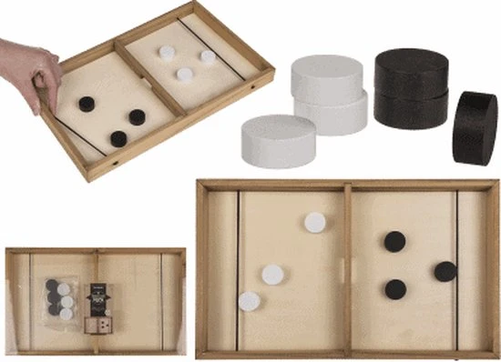 Merkloos Sjoelbak - Sling Puck Houten Bordspel