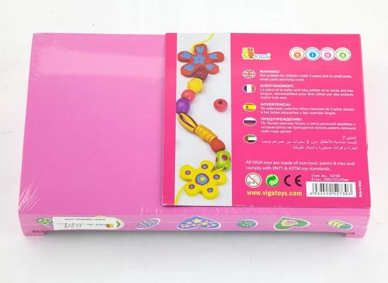 New Classic Toys Viga Toys - Houten Rijgkralen Set - Hart - Afbeelding 4