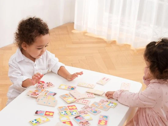 New Classic Toys Domino Spel - Boerderij Dieren - Inclusief Handige Opbergzak - Afbeelding 5