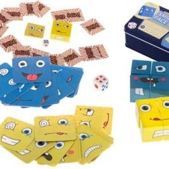 Merkloos Leuk Educatief Spel Voor Jong & Oud 3+ Jaar - Gezelschapsspel 2 Spelers Zoek De Blokken Snel Bij Elkaar - Leer Emoties Herkennen & Benoemen - Face Change Rubik's Cube - Actie Spel Drankspel