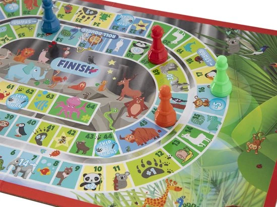 Grafix Dierentuin Bordspel | Bordspel Voor Het Hele Gezin | Ganzenbord Variant | Dieren Speelgoed - Afbeelding 5