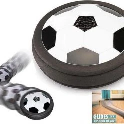 LOUZIR Air Powered Soccer Zwart/Wit- Airvoetbal-Luchtvoetbal-Hover Ball- Met LED Verlichting