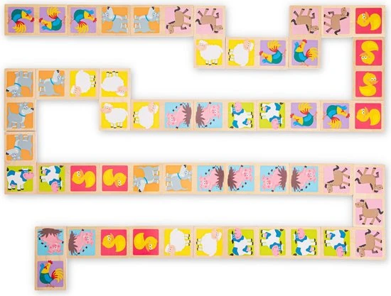 New Classic Toys Domino Spel - Boerderij Dieren - Inclusief Handige Opbergzak - Afbeelding 10