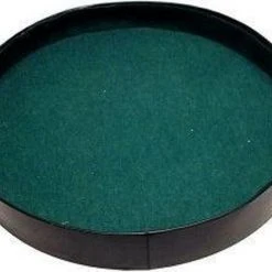 Hotsports Dobbelpiste Rond Zwart Vinyl Met Groen Vilt 26cm.