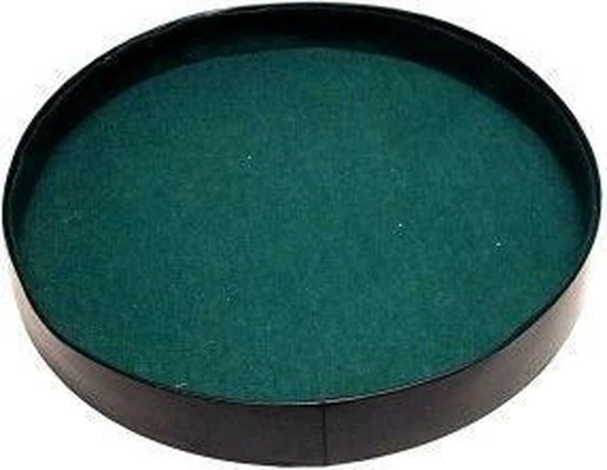 Hotsports Dobbelpiste Rond Zwart Vinyl Met Groen Vilt 26cm.