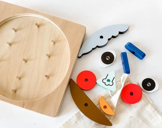 Gezichten En Emoties Puzzel Voor Kinderen - Montessori Vormen Puzzel Emoties Leren - Educatief Spel Ontwikkeling Emoties - Montessori Speelgoed Van Hout - Houten Vormen Puzzel Gezicht - WoodyDoody - Afbeelding 5