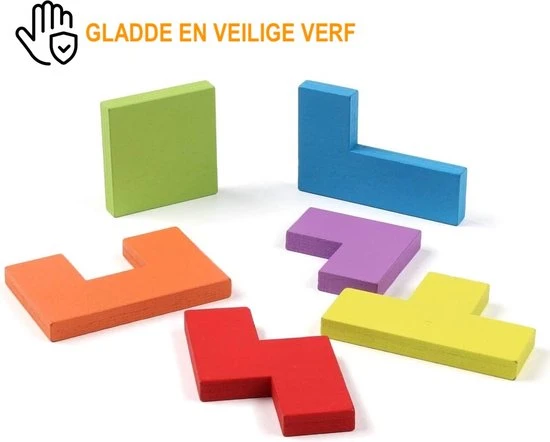 Hoekstar Games Puzzelkubus - Houten Tetris Puzzel - Speelgoed Vanaf 3 Jaar - Afbeelding 4