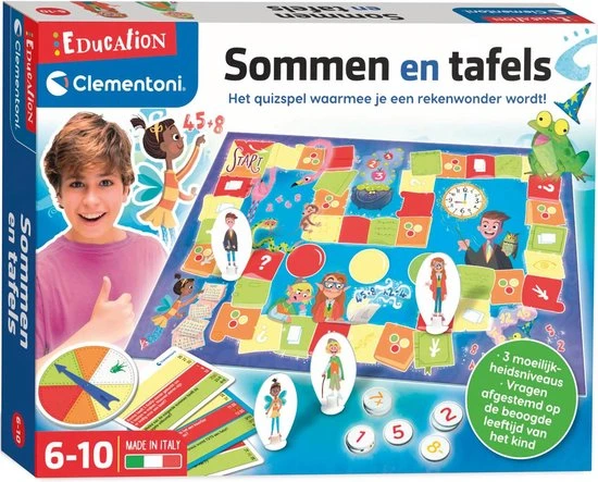 Clementoni Klassieke Educatieve Spellen - Sommen En Tafels, Educatief Spel, 6-10 Jaar - 56046