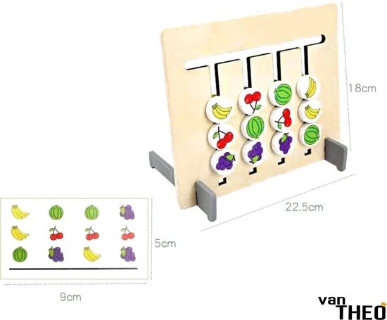 Van Theo Schuifspel - Hout - Logisch Denken - Puzzel - Auto - Kleuren En Vormen - Spel Voor Onderweg - Afbeelding 4