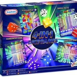 Grafix 4-in-1 Dobbelspellen | Gezelschapsspel Voor Kinderen En Volwassenen | Combinatie Van Tactiek- En Geluk