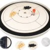 Merkloos MR. CROKI.EU - Crokinole Starter Pack; 32" Rond Crokinole Bord, 26 Schijven, 40gr. Carrom Poeder N Reis-/ Draagtas Met 4 Ritszakken - Rond Toernooibord 32inch/ 78cm Diameter - 2 Tot 4 Spelers - Houten Bordspellen - MR. Crokinole Europe
