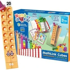Fun Learning Resources MathLink Cubes Nummerblokken 11-20 Activiteitenset, 30 Nummerblokken Activiteiten Gekoppeld Aan Tv-afleveringen, 155 Nummerblokken MathLink Cubes