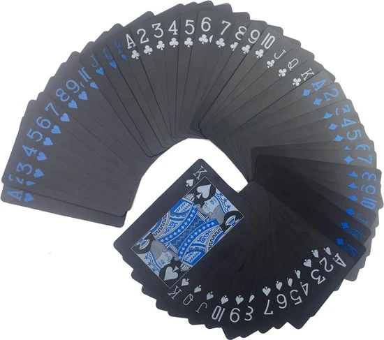 Fit Junkies Speelkaarten - Zwart En Blauw - 56 Kaarten - Waterdicht - Kaarten - Kaartspel - Afbeelding 3