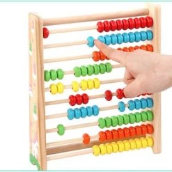 Buxibo - Houten Telraam Voor Rekenen - Abacus - Calculator - Onderwijs - Educatief Speelgoed - Multicolor
