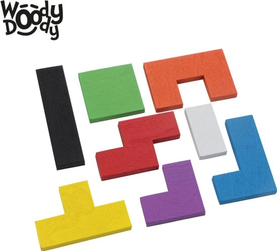 Montessori Speelgoed Tangram Vormen Puzzel Met GROTE OPBERGZAK - Houten Speelgoed Tetris Spel - Educatief Puzzel Voor Ruimtelijk Inzicht - WoodyDoody - Afbeelding 7