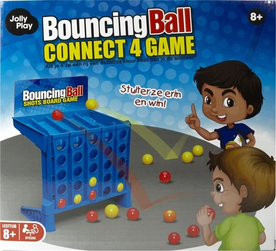 Jollity Works JollyPlay - Vier Op Een Rij - Gooi Vier Op En Rij - 4 Op Een Rij - Gooien - Spel - Stuiteren - Connect 4 Shots Bordspel - Afbeelding 3