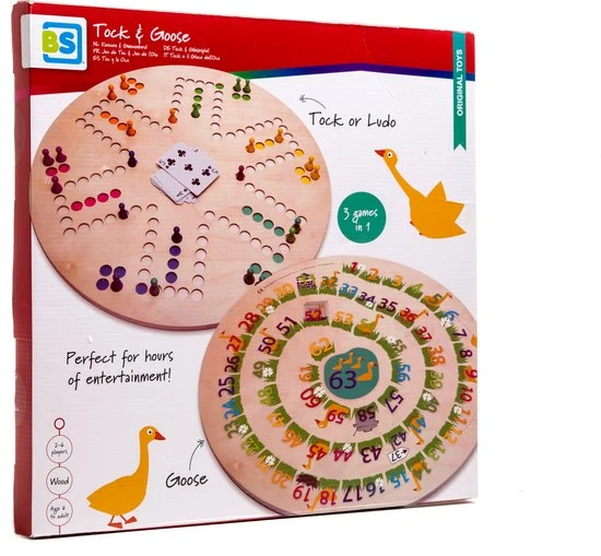BS Toys 3-in-1 Bordspel - Keezenspel, Ganzenbord En Ludo - Speelgoed Vanaf 6 Jaar - 2 Tot 6 Spelers