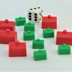 CombiCraft Monopoly Huisjes En Hotels Set Incl. 2 Dobbelstenen - 52-delig