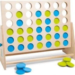 BS Toys 4 Bij Elkaar - Strategisch Spel Vanaf 6 Jaar - Geschikt Voor 2 Spelers - Groen/Blauw