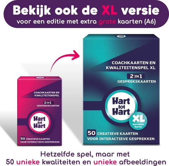 Hart Tot Hart 2-in-1 Coachkaarten En Kwaliteitenspel - Associatiekaarten En Complimentenspel - Coachingskaarten - Kwaliteiten Kaartspel - Gespreksstarter - Inspiratiekaarten - Complimenten Kaartjes - Gesprekskaarten Voor Een Openhartig Gesprek - Afbeelding 14