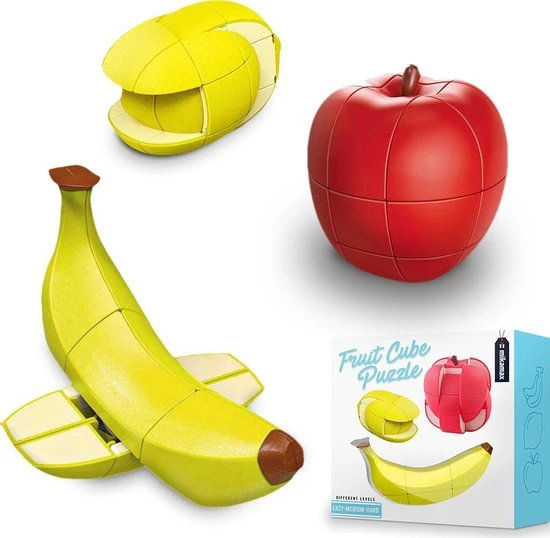 MikaMax Fruit Cubes - Breinbrekers - Speedcube - Puzzel - Kubus Breinbreker - 3 Moeilijkheden - Set Van 3