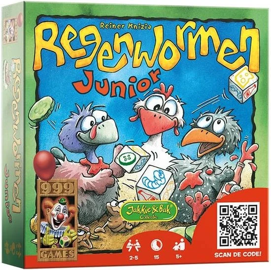 999 Games Regenwormen Junior Dobbelspel - Afbeelding 5