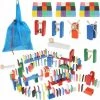 Woodtoys XL Domino Hout Set - 360 Stuks - Puzzel - Domino Stenen - Diverse Kleuren - Vloerspel - Speelgoed Voor Jongens - Speelgoed Voor Meisjes - Klassiek Spel - Cadeau Kind