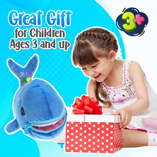 Bon Vibez Montessori Speelgoed - Walvis Kussen - Kinderspeelgoed - Sensorisch Speelgoed - Motoriek Speelgoed - Goed Voor De Ontwikkeling - Afbeelding 2