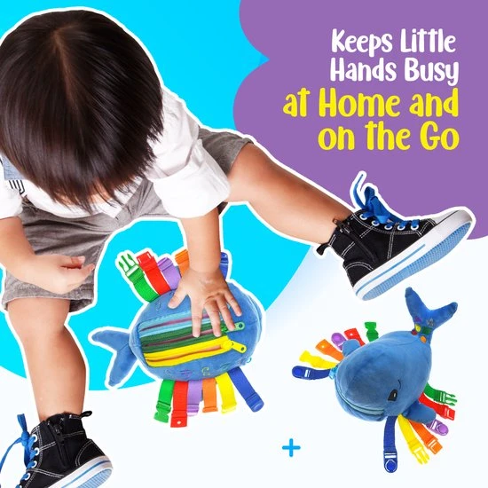 Bon Vibez Montessori Speelgoed - Walvis Kussen - Kinderspeelgoed - Sensorisch Speelgoed - Motoriek Speelgoed - Goed Voor De Ontwikkeling - Afbeelding 3