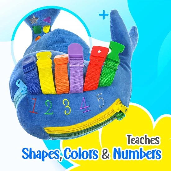 Bon Vibez Montessori Speelgoed - Walvis Kussen - Kinderspeelgoed - Sensorisch Speelgoed - Motoriek Speelgoed - Goed Voor De Ontwikkeling - Afbeelding 7